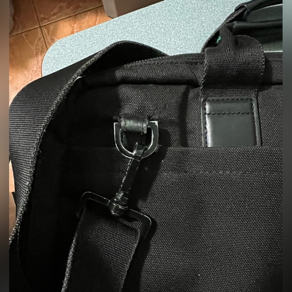 KNOMO Black Unisex Laptop Briefcase Messenger Bag with many compartments. - Picture 5 of 14